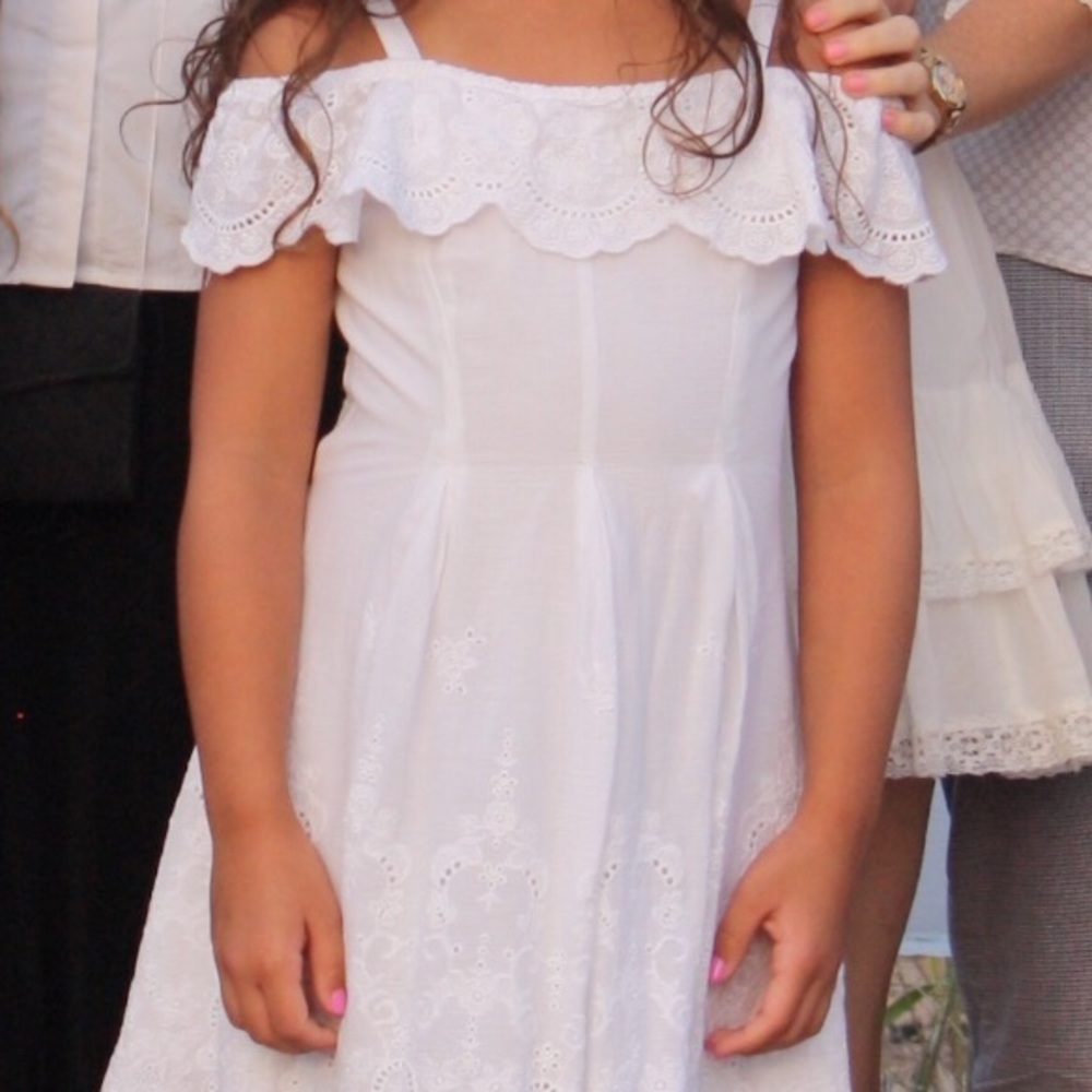 Kate Mack Gorgeous White cotton girls dress sz 7